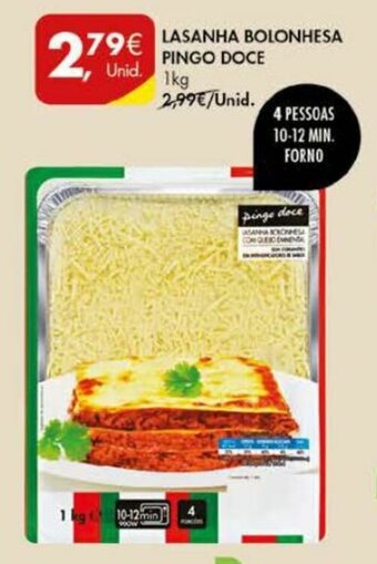 Pingo Doce Lasanha Bolonhesa Pingo Doce 1kg promoção