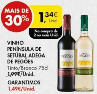 Pingo Doce Vinho Península de Setúbal Adega de Pegões 75cl promoção