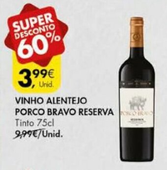 Pingo Doce Vinho Alentejo Porco Bravo Reserva 75cl promoção