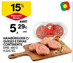 Continente Hambúrguer c/ queijo e ervas continente promoção