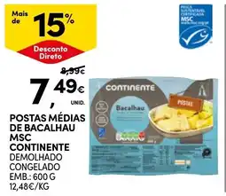 Continente Postas médias de bacalhau msc continente promoção