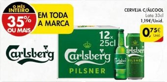 Pingo Doce Cerveja C/Álcool Carlsberg 12x25cl promoção