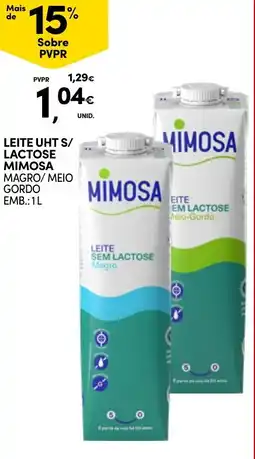 Continente Leite sem lactose mimosa magro promoção