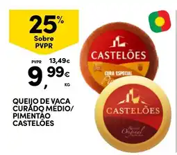 Continente queijo de vaca curado medio/pimentão castelões promoção