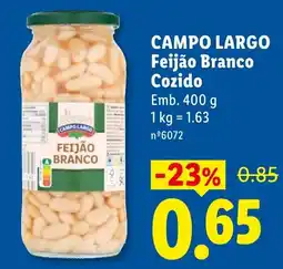 Lidl campo largo feijão branco cozido promoção