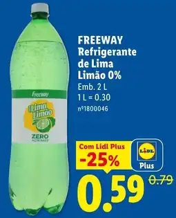 Lidl Freeway refrigerante de lima limão 0% promoção