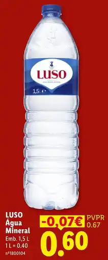 Lidl Luso Água Mineral promoção