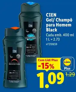 Lidl Cien gel champô para homem black promoção