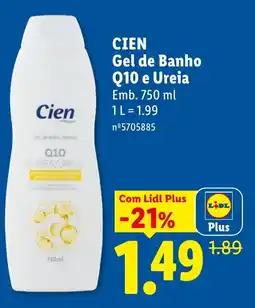 Lidl Cien gel de banho q10 e ureia promoção