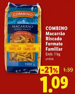 Lidl Combino macarrão riscado formato familiar promoção