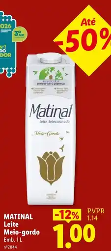 Lidl Matinal Leite Meio-gordo promoção