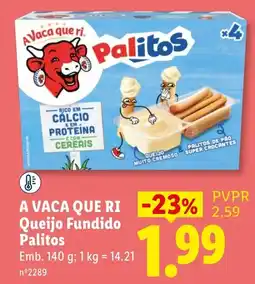 Lidl A vaca que ri queijo fundido palitos promoção