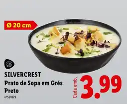 Lidl Silvercrest prato de sopa em grés preto promoção