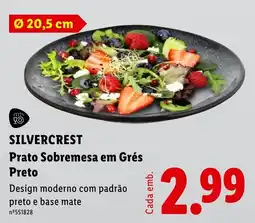 Lidl Silvercrest prato sobremesa em grés preto promoção