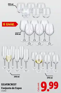 Lidl Silvercrest conjunto de copos promoção