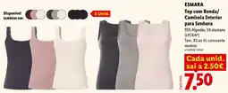 Lidl Esmara top com renda/camisola interior para senhora promoção