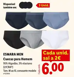 Lidl esmara men cuecas para homem promoção