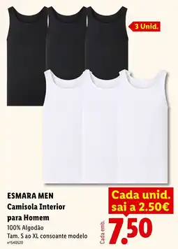 Lidl Esmara men camisola interior para homem promoção