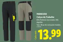 Lidl parkside calças de trabalho promoção
