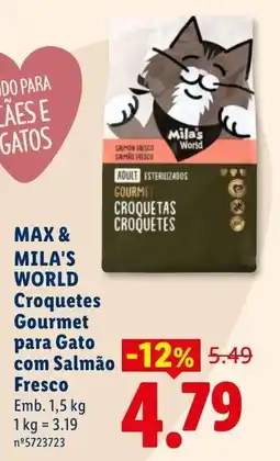 Lidl Max & mila's world croquetes gourmet para gato com salmão fresco promoção