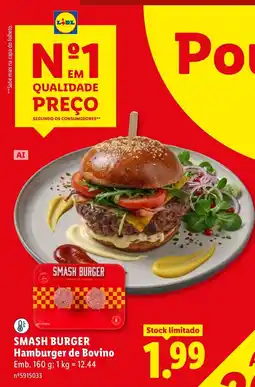 Lidl Smash burger hamburger de bovino promoção