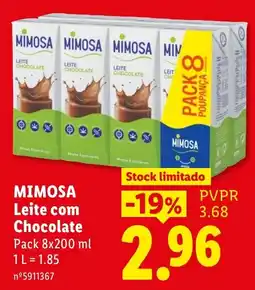 Lidl Mimosa leite com chocolate promoção