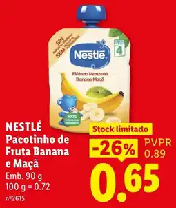 Lidl Nestlé Pacotinho de Fruta Banana e Maçã promoção