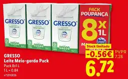 Lidl Gresso leite meio-gordo pack promoção