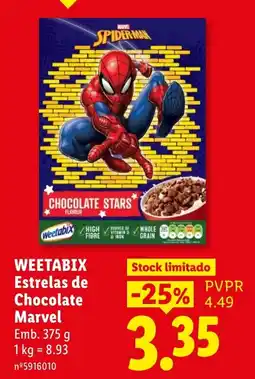 Lidl Weetabix Estrelas de Chocolate Marvel promoção