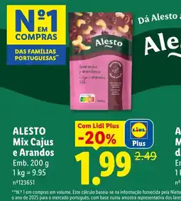 Lidl Alesto Mix Cajus e Arandos promoção