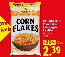 Lidl Crownfield corn flakes embalagem familiar promoção