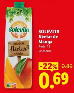 Lidl Solevita Néctar de Manga promoção