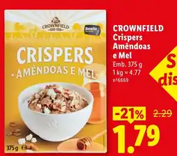 Lidl Crownfield crispers amêndoas e mel promoção