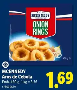 Lidl Mcennedy aros de cebola promoção