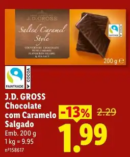 Lidl J.D. Gross chocolate com caramelo salgado promoção