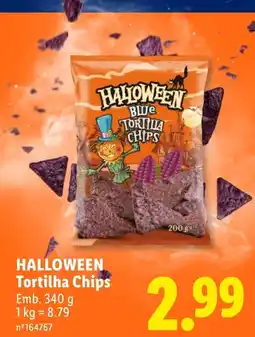Lidl Halloween blue tortilha chips promoção