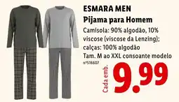 Lidl esmara men pijama para homem promoção