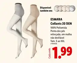 Lidl esmara collants 20 den promoção