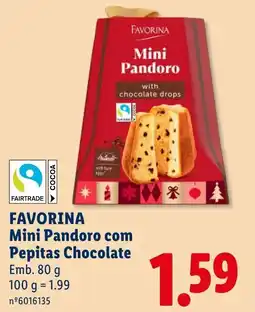 Lidl favorina mini pandoro com pepitas chocolate promoção