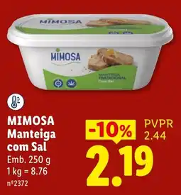 Lidl Mimosa manteiga com sal promoção