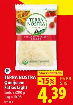 Lidl Terra nostra queijo em fatias light promoção