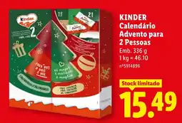 Lidl Kinder Calendário Advento para 2 Pessoas promoção