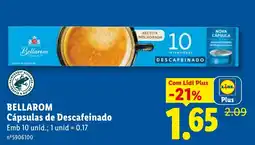 Lidl Bellaram Cápsulas de Descafeinado promoção