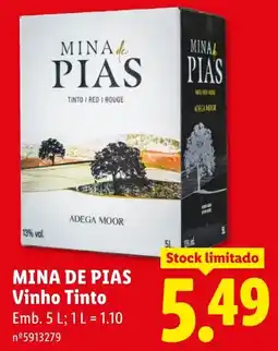 Lidl Mina de pias vinho tinto promoção