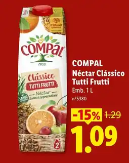 Lidl Compal néctar clássico tutti frutti promoção