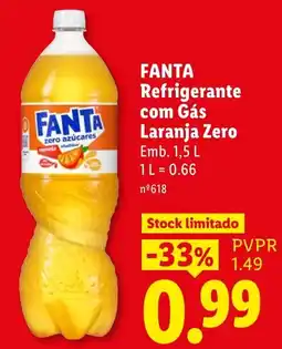 Lidl Fanta refrigerante com gás laranja zero promoção