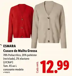 Lidl Esmara casaco de malha grossa promoção