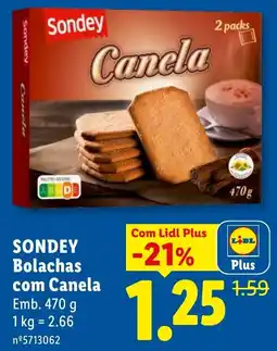 Lidl Sondey Bolachas com Canela promoção