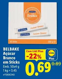 Lidl Belbake açúcar branco em sticks promoção