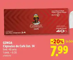Lidl Ginga cápsulas de café int. 14 promoção